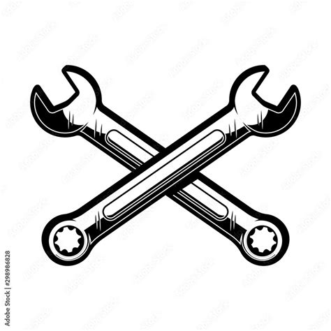 Crossed wrenches. Design element for poster, emblem, sign, logo, label ...