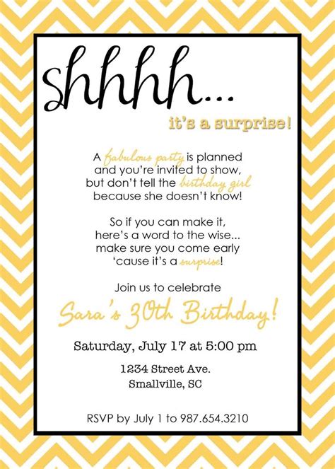 Download Wording for Surprise Birthday Party Invitations 40th Birthday ...