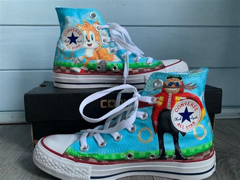 Kids Custom Sonic the Hedgehog Shoes Custom shoes converse | Etsy