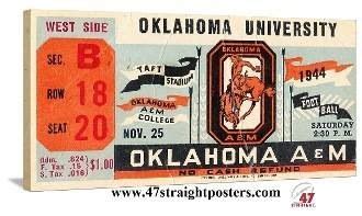 Oklahoma A&M Football Ticket | Oklahoma state football, Football ticket ...