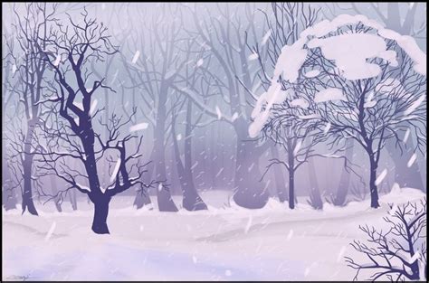 Snowy Forest Background 1 by https://www.deviantart.com/zeragii on @DeviantArt | Фоновые рисунки ...