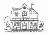 Cozy Family Home Coloring Page sketch template