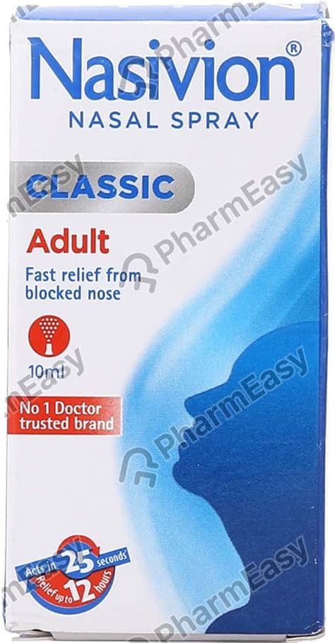 Buy NASIVION CLASSIC ADULT NASAL SPRAY 10ML Online & Get Upto 60% OFF at PharmEasy