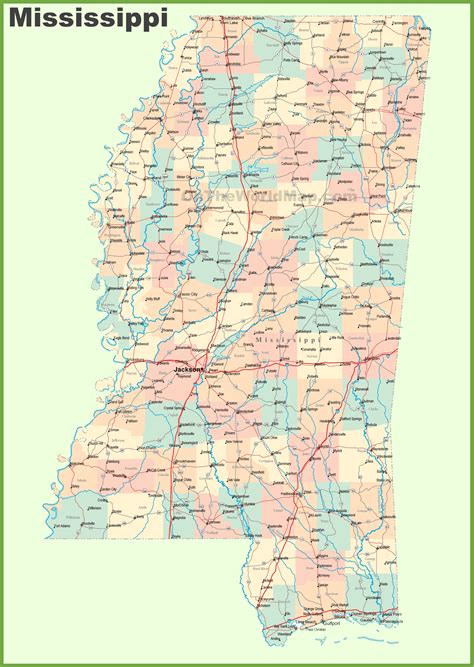 Printable Mississippi County Map