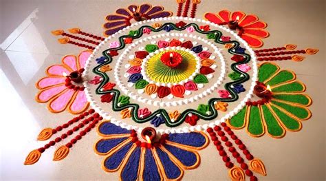 Easy Rangoli Designs for Colorful Diwali 2019: Quick and Simple Rangoli Patterns With Colours ...