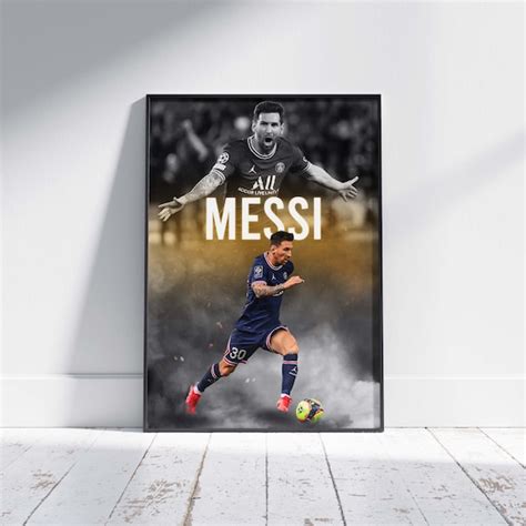 Lionel Messi PSG Poster / Football Poster / Football Print / - Etsy