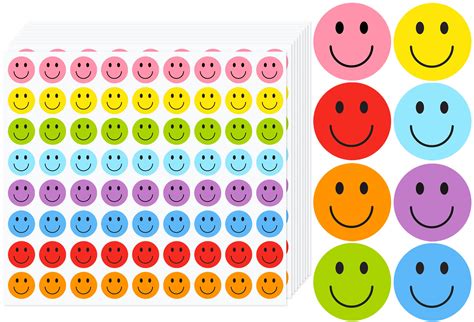 Buy Smiley Face Stickers 1800Pieces, Happy Face Stickers 1in/2.5cm ...
