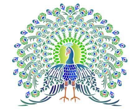 Peacock | Stencil Designs from Stencil Kingdom | Peacock stencil design, Peacock stencil ...