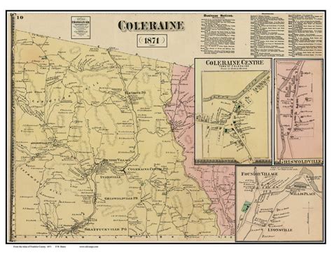 Colrain 1871 Old Town Map Reprint Coleraine Centre Foundry - Etsy UK