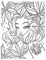 Weed Girl coloring page Vector For Adults Stock  sketch template
