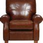 Dark Caramel Full Italian Leather Pushback Recliner Chair