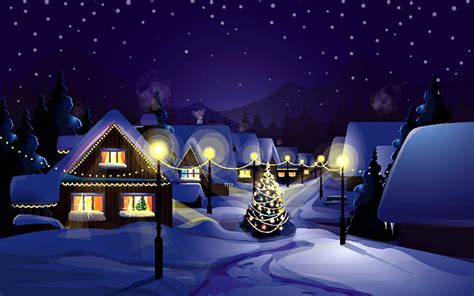 HD wallpaper: Christmas Village, village with lights wallpaper ...