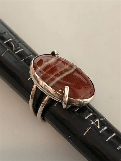 1970s Vintage BANDED CARNELIAN Ring Handcrafted STERLING - Etsy