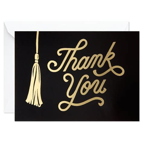 Hallmark Graduation Thank You Cards, Black and Gold Tassel (20 Thank ...