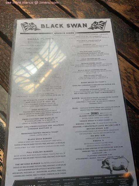 Online Menu of Black Swan Restaurant, Brooklyn, New York, 11205 - Zmenu