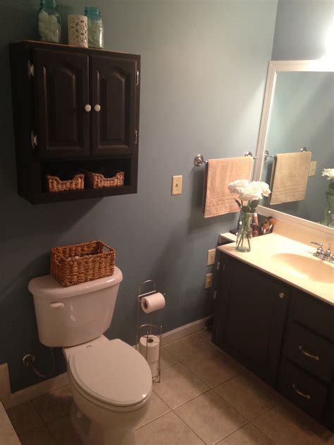 Master bath Benjamin Moore Jamestown Blue. | Blue bathroom decor, Small space bathroom remodel ...