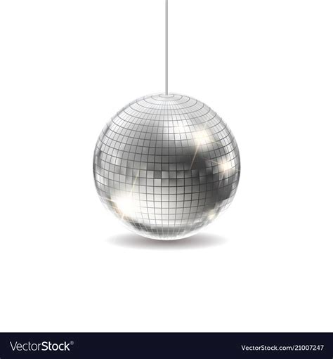 Silver disco ball Royalty Free Vector Image - VectorStock