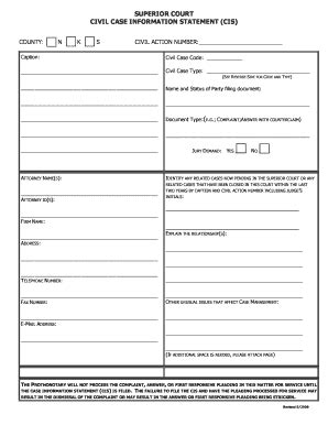 Delaware Superior Court Cis Codes Form - Fill and Sign Printable ...