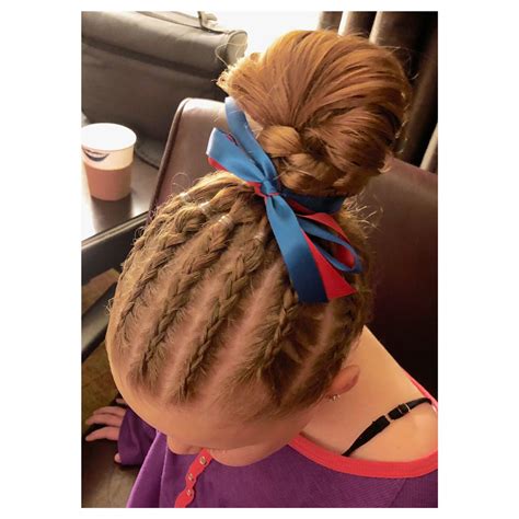 Gymnastics Easy Meet Competition braid bun Gymnast | Sporty hairstyles ...