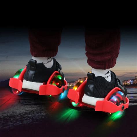 Children Heel Wheel Roller Skate Shoes Hot Wheels 4 LED Light Sports Colorful LED Flashing Small ...