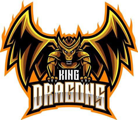 Dragon king mascot logo design By Visink | TheHungryJPEG