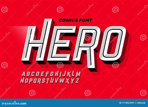 Comics Super Hero Style Font Stock Vector - Illustration of alphabetical, creative: 171857097