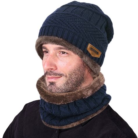 VBIGER Winter Beanie Hat Scarf Set Warm Knit Hat Thick Knit Skull Cap For Men Women - Walmart.com