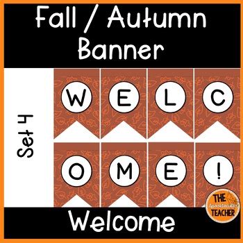 Fall Welcome Banner Set 4 by The Spooktacular Teacher | TPT