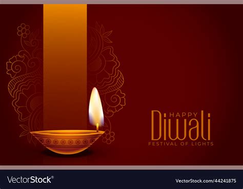 Elegant hindu festival background with lamp or Vector Image