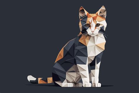 Cat Low Poly Vector Illustration Graphic by BreakingDots · Creative Fabrica