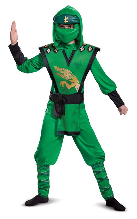 Lloyd Boys Green Lego Ninjago Deluxe Jumpsuit Halloween Costume-4-6 ...