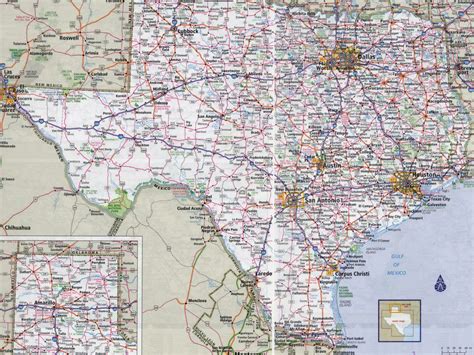 large roads and highways map of texas state with all – Printable Maps ...