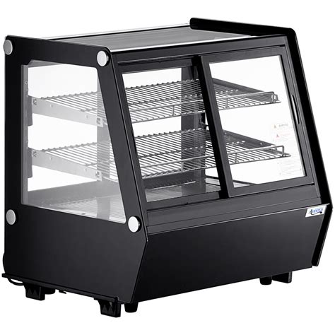 Avantco BCSS-28-HC 27 5/8" Black Self-Serve Refrigerated Countertop Bakery Display Case with LED ...