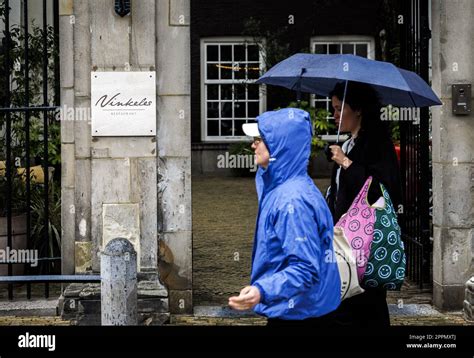 AMSTERDAM - Entrance of restaurant Vinkeles in The Dylan Amsterdam. Chef Jurgen van der Zalm's ...