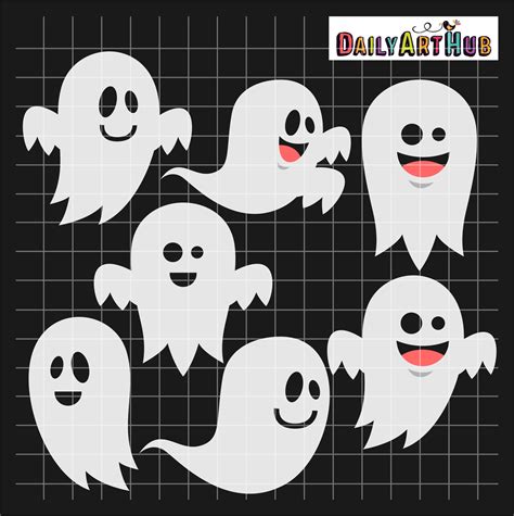 Halloween Funny Ghosts Clip Art Set | Daily Art Hub
