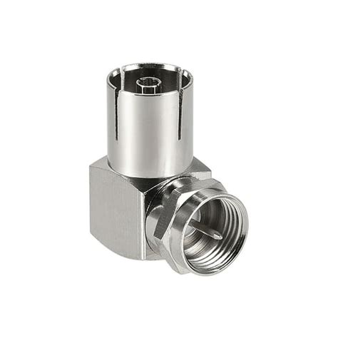 Coaxial Cable Connector F Type Male to RF Female Coaxial Coupler Adapter Right Angle Nickel ...