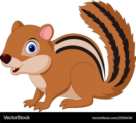 Cartoon chipmunk isolated on white background Vector Image