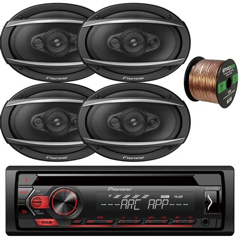 Pioneer DEHS1200UB Single-DIN CD Player AM/FM Car Stereo Receiver, 4 x Pioneer TS-A6960F 6x9" 4 ...