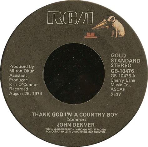 John Denver - Thank God I'm A Country Boy (Vinyl, 7", 45 RPM, Reissue ...