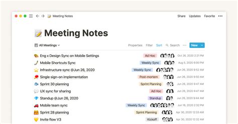 Notion Meeting Template
