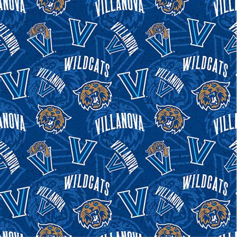 Villanova Wildcats NCAA Allover Design 43 inches wide 100% Cotton ...