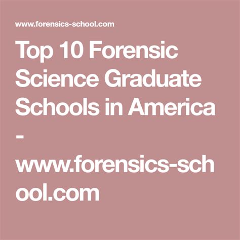 Top 10 Forensic Science Graduate Schools in America - www.forensics-school.com | Schools in ...