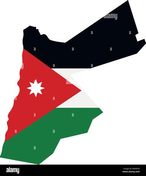 Map of Jordan with flag inside. Jordan map vector illustration Stock Vector Image & Art - Alamy