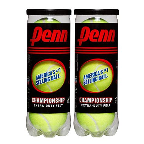 Penn Championship Tennis Balls - Extra Duty Felt Pressurized Tennis Balls - 2 Cans, 6 Balls ...