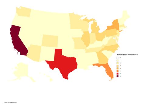 How many senators each state would have if the U.S had a proportional ...