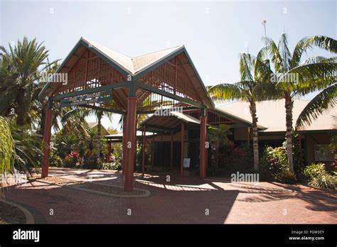 Shire of Broome Town Hall in Broome, a coastal, pearling and tourist town in the Kimberley ...