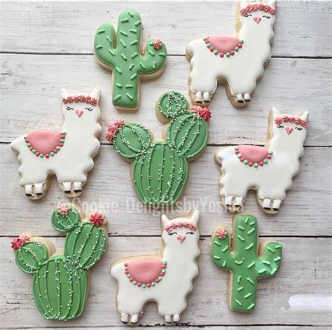 Llama and Cactus Sugar Cookies - Etsy