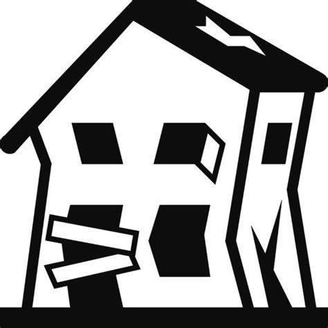 Emoji Derelict House Building Decal Sticker Travel & Places. Imprintable