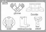 Winter Clothes Coloring Page sketch template