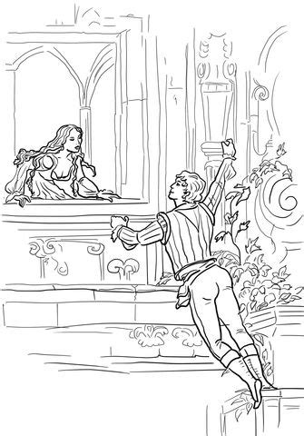 Romeo and Juliet Balcony Scene coloring page | Free Printable Coloring ...